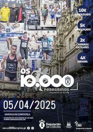 Fechas, información, programa, cartel, imágenes, mapa y ubicación de Os 10000 Peregrinos 10K  en  Santiago de Compostela
