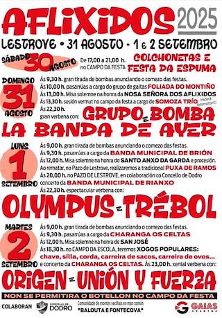 Fechas, información, programa, cartel, imágenes, mapa y ubicación de Os Aflixidos de Lestrove  en  Dodro