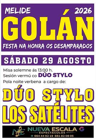 Fechas, información, programa, cartel, imágenes, mapa y ubicación de Os Desamparados de Golán (2026)  en  Melide