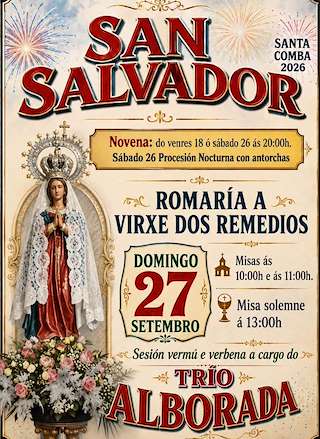 Fechas, información, programa, cartel, imágenes, mapa y ubicación de Os Remedios de San Salvador (2026) en Santa Comba