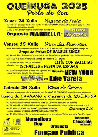 Fechas, información, programa, cartel, imágenes, mapa y ubicación de Os Remedios e O Carme de Queiruga  en  O Porto do Son