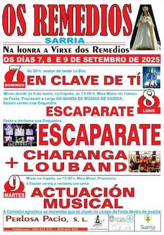 Fechas, información, programa, cartel, imágenes, mapa y ubicación de Os Remedios  en  Sarria
