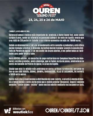 Ouren Sound Fest (2026) en San Cibrao das Viñas