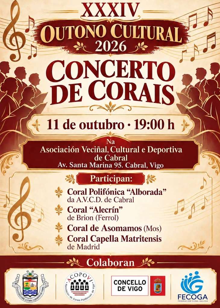 XXXIV Outono Cultural - Concerto de Corais (2026) en Vigo