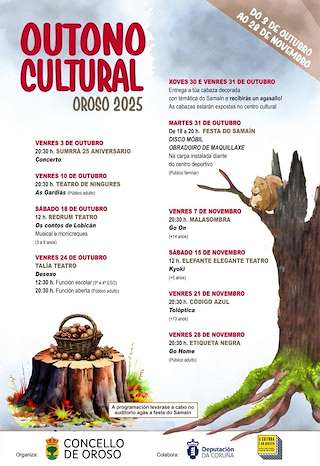 Fechas, información, programa, cartel, imágenes, mapa y ubicación de Outono Cultural (2025)  en  Oroso