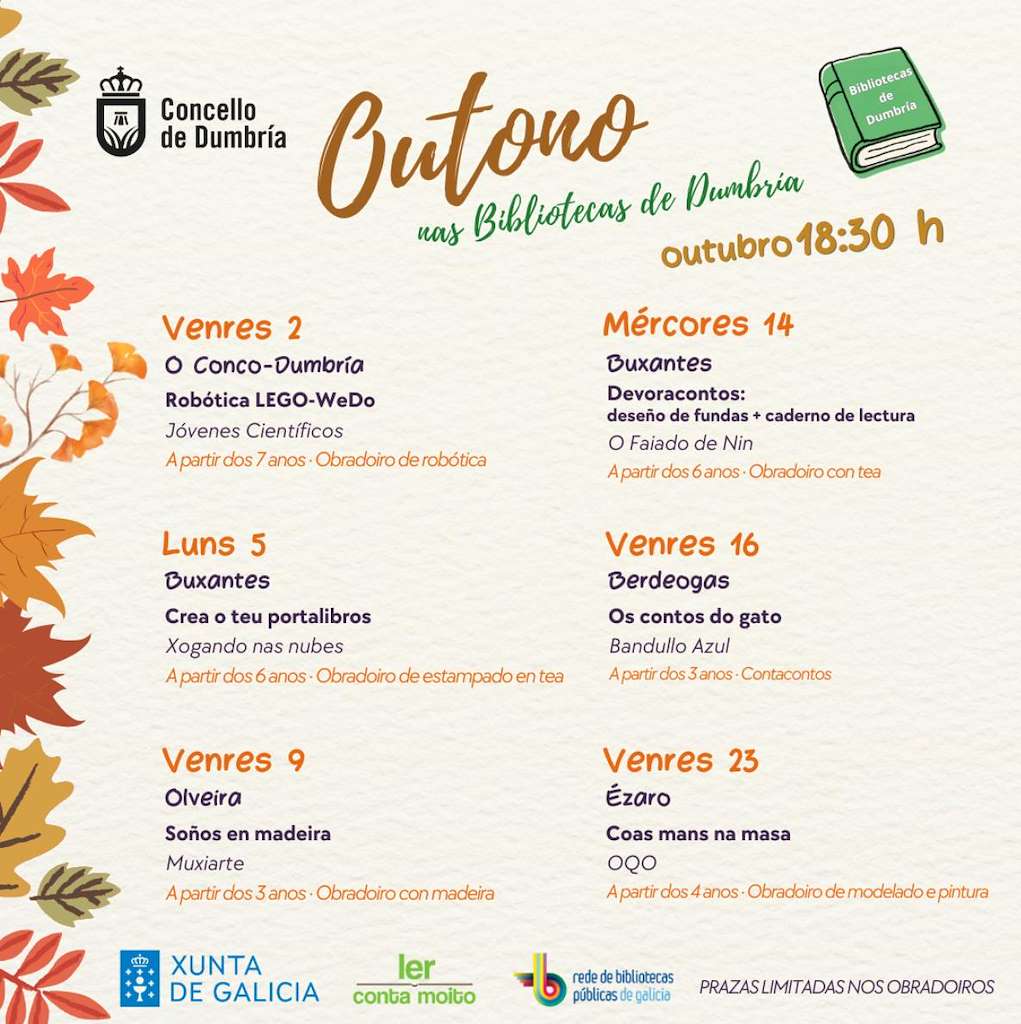 Outono nas Bibliotecas (2026) en Dumbría
