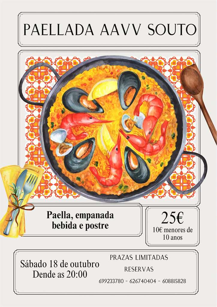 Paellada AAVV Souto (2025) en Paderne