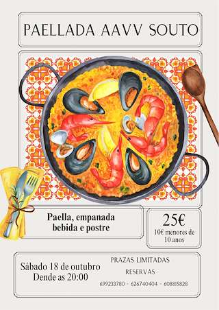 Fechas, información, programa, cartel, imágenes, mapa y ubicación de Paellada AAVV Souto  en  Paderne