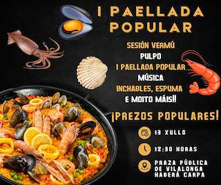 Fechas, información, programa, cartel, imágenes, mapa y ubicación de I Paellada Popular de Vilalonga  en  Sanxenxo