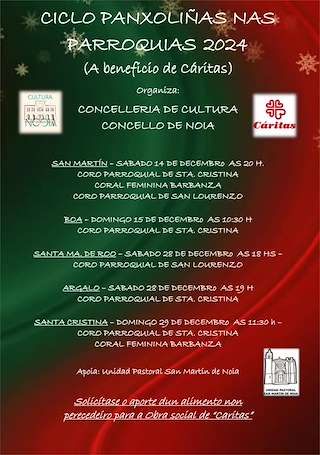 Fechas, información, programa, cartel, imágenes, mapa y ubicación de Panxoliñas nas Parroquias   en  Noia
