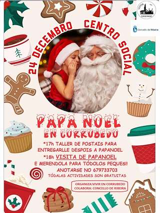 Fechas, información, programa, cartel, imágenes, mapa y ubicación de Papá Noel en Corrubedo  en  Ribeira