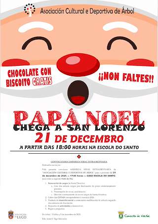 Fechas, información, programa, cartel, imágenes, mapa y ubicación de Papá Noel Visita San Lorenzo (2025)  en  Vilalba
