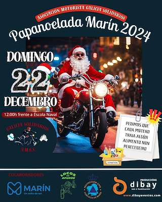 Papanoelada Moteira Solidaria (2025) en Marín