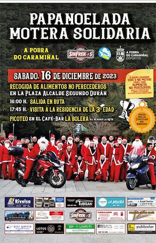 Papanoelada Motera Solidaria (2025) en A Pobra do Caramiñal