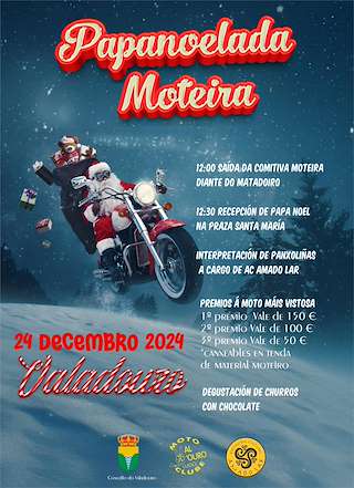 Fechas, información, programa, cartel, imágenes, mapa y ubicación de Papanoelada Moteira - Recepción de Papá Noel  en  O Valadouro