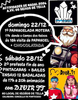 Fechas, información, programa, cartel, imágenes, mapa y ubicación de Papanoelada Motera de Tella  en  Ponteceso
