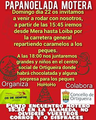 Fechas, información, programa, cartel, imágenes, mapa y ubicación de Papanoelada Motera  en  Ortigueira