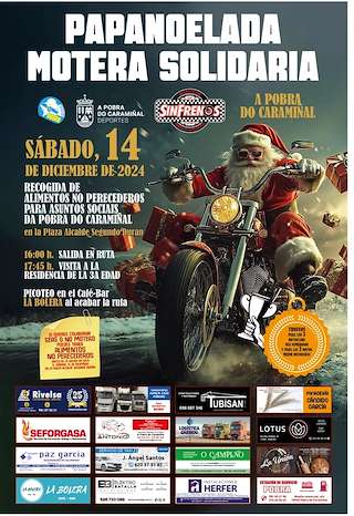 Fechas, información, programa, cartel, imágenes, mapa y ubicación de Papanoelada Motera Solidaria  en  A Pobra do Caramiñal