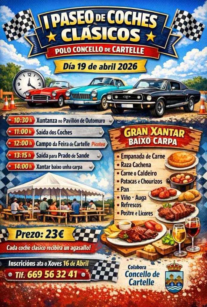 I Paseo de Coches Clásicos  (2026) en Cartelle