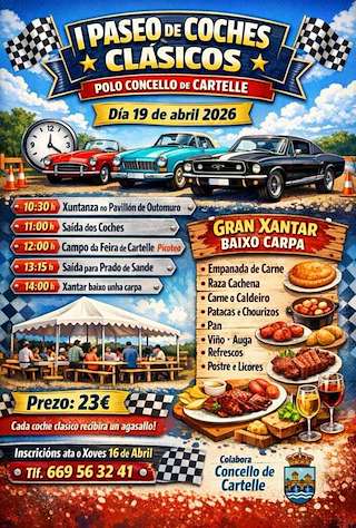 Fechas, información, programa, cartel, imágenes, mapa y ubicación de I Paseo de Coches Clásicos   en  Cartelle