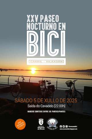 Fechas, información, programa, cartel, imágenes, mapa y ubicación de XXV Paseo Nocturno en Bici  en  Vilagarcía de Arousa
