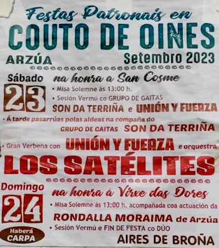 Patronais de San Cosme de Oíns en Arzúa
