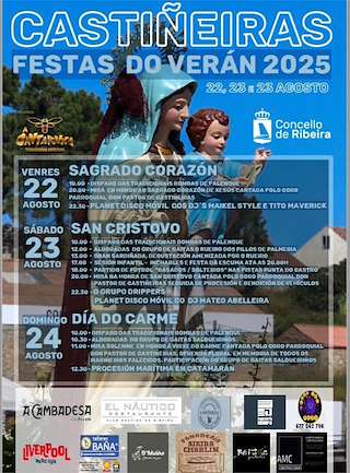 Fechas, información, programa, cartel, imágenes, mapa y ubicación de Patronais de Castiñeiras  en  Ribeira