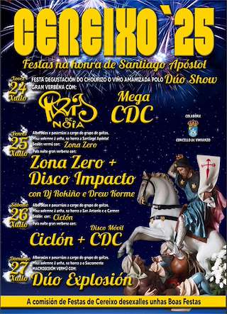Fechas, información, programa, cartel, imágenes, mapa y ubicación de Patronais de Cereixo  en  Vimianzo