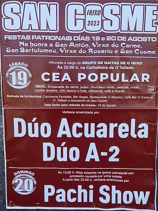 Patronales de San Cosme en O Irixo