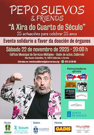 Fechas, información, programa, cartel, imágenes, mapa y ubicación de Pepo Suevos - A Xira do Cuarto de Século  (2025)  en  Culleredo