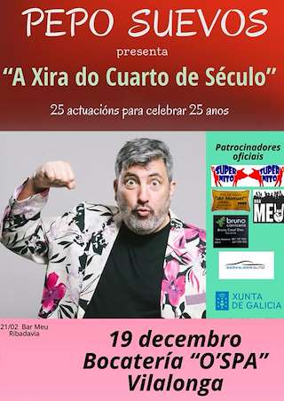 Fechas, información, programa, cartel, imágenes, mapa y ubicación de Pepo Suevos - A Xira do Cuarto de Século  (2025)  en  Sanxenxo