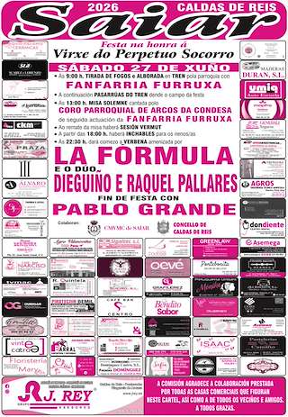 Fechas, información, programa, cartel, imágenes, mapa y ubicación de Perpetuo Socorro de Saiar (2026) en Caldas de Reis
