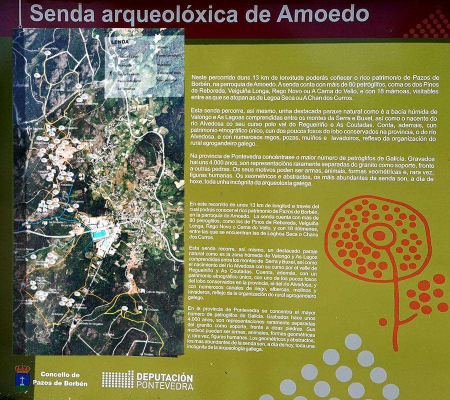 Petroglifos de Amoedo en Pazos de Borbén