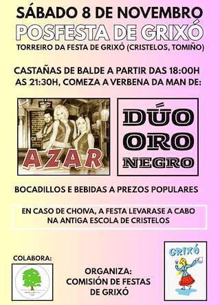 Fechas, información, programa, cartel, imágenes, mapa y ubicación de Posfesta de Grixó (2025) en Tomiño