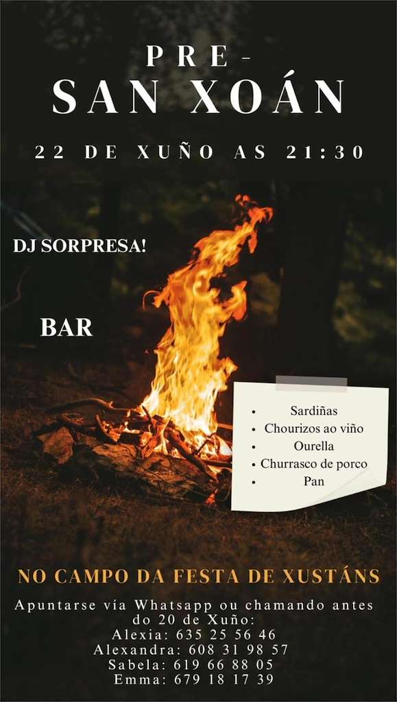 Pre San Xoán de Xustáns en Ponte Caldelas