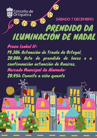 Fechas, información, programa, cartel, imágenes, mapa y ubicación de Prendido da Iluminación de Nadal   en  Ortigueira