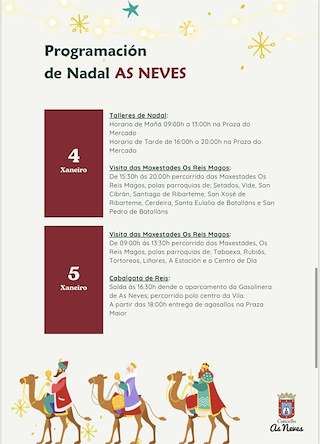 Programa de Navidad – Cabalgata de Reyes (2025-2026) en As Neves
