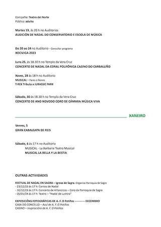 Programa de Navidad – Cabalgata de Reyes (2025-2026) en O Carballiño