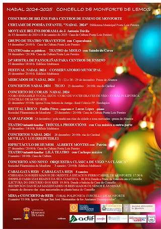 Programa de Navidad – Cabalgata de Reyes (2025-2026) en Monforte de Lemos