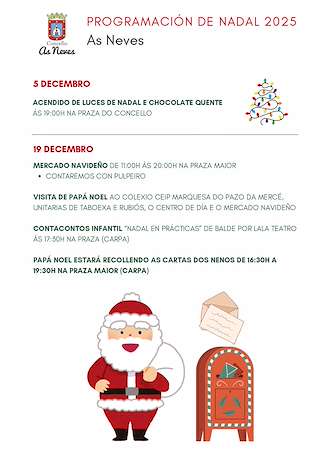 Fechas, información, programa, cartel, imágenes, mapa y ubicación de Programa de Navidad – Cabalgata de Reyes (2025-2026) en As Neves