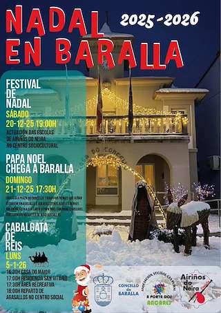 Fechas, información, programa, cartel, imágenes, mapa y ubicación de Programa de Navidad – Cabalgata de Reyes (2025-2026) en Baralla