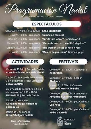 Fechas, información, programa, cartel, imágenes, mapa y ubicación de Programa de Nadal - Cabalgata de Reis  en  Boiro
