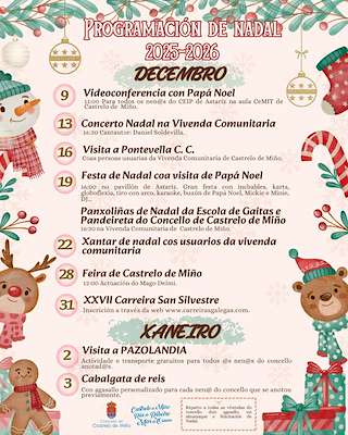 Fechas, información, programa, cartel, imágenes, mapa y ubicación de Programa de Navidad – Cabalgata de Reyes (2025-2026) en Castrelo de Miño