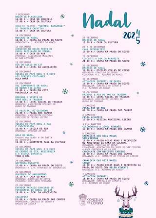 Fechas, información, programa, cartel, imágenes, mapa y ubicación de Programa de Nadal - Cabalgata de Reis   en  Cervo
