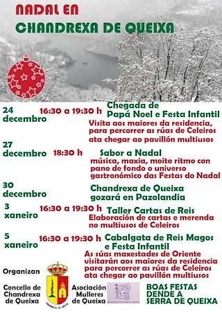 Fechas, información, programa, cartel, imágenes, mapa y ubicación de Programa de Navidad – Cabalgata de Reyes (2025-2026) en Chandrexa de Queixa