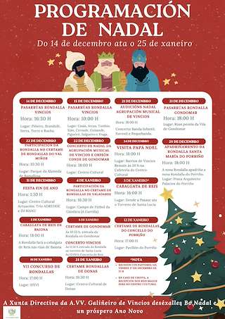 Fechas, información, programa, cartel, imágenes, mapa y ubicación de Programa de Nadal - Cabalgata de Reis de Vincios  en  Gondomar