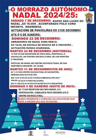 Fechas, información, programa, cartel, imágenes, mapa y ubicación de Programa de Nadal - Cabalgata de Reis do Morrazo Autónomo  en  Moaña