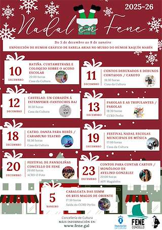 Fechas, información, programa, cartel, imágenes, mapa y ubicación de Programa de Navidad – Cabalgata de Reyes (2025-2026) en Fene