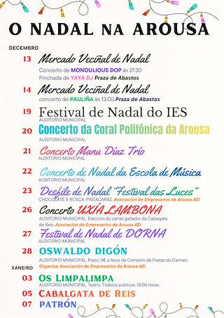 Fechas, información, programa, cartel, imágenes, mapa y ubicación de Programa de Navidad – Cabalgata de Reyes (2025-2026) en Illa de Arousa