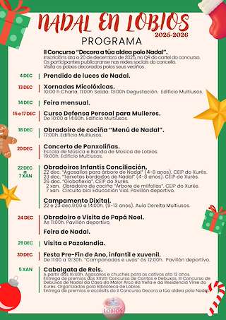 Fechas, información, programa, cartel, imágenes, mapa y ubicación de Programa de Navidad – Cabalgata de Reyes (2025-2026) en Lobios